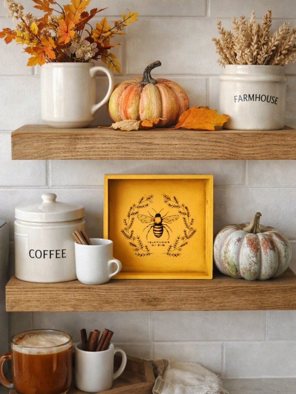 Wooden Bee Tray • Yellow Decorative Tray • Nature‑Inspired Home Decor Accent